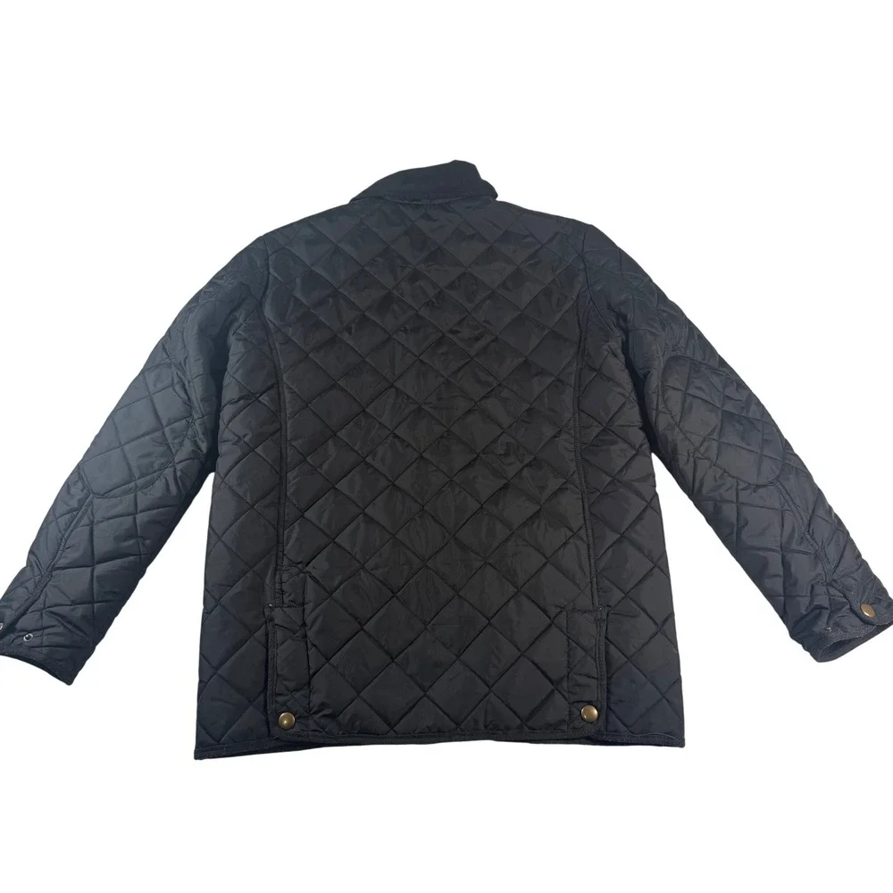 Villous‎ Quilted Barn Jacket Mens XL Black Corduroy Collar Utility Country Coat